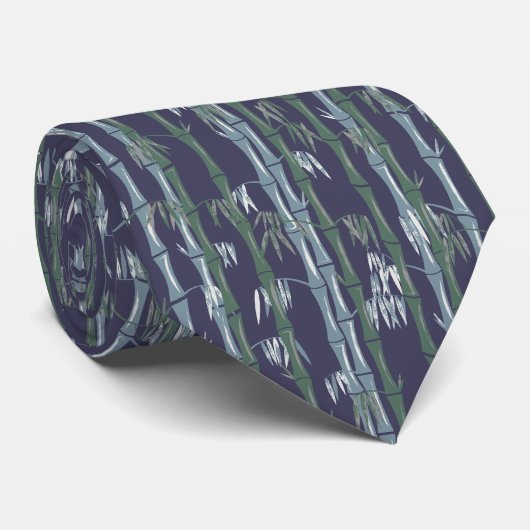 Cravate Bambou Navy (Roulé)