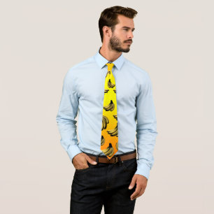 Cravate Banane jaune or, Motif