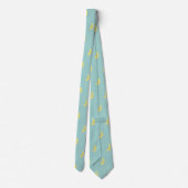 Cravate Banane jaune tirant bleu motif (Dos)