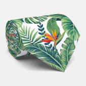 Cravate Banane tropicale Monstera Palm Feuilles & Fleurs (Roulé)