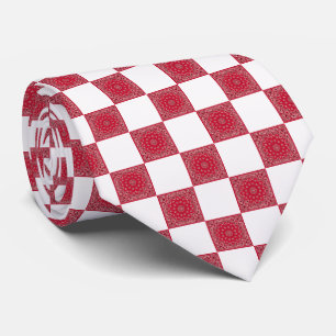 Cravate Bandana rouge et bloc blanc