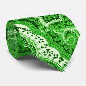 Cravate Bandanna chic verte de Paisley de hippie de Boho (Roulé)
