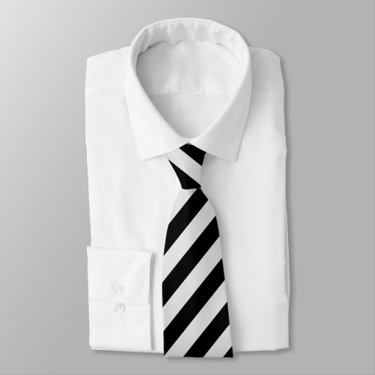 Cravate Bande d'argent noire (Attaché)