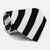 Cravate Bande d'argent noire (Roulé)