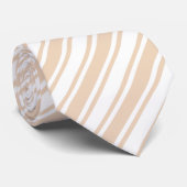 Cravate Bande de bonbons beige et blanche (Roulé)