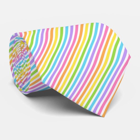 Cravate Bande de bonbons colorée (Roulé)