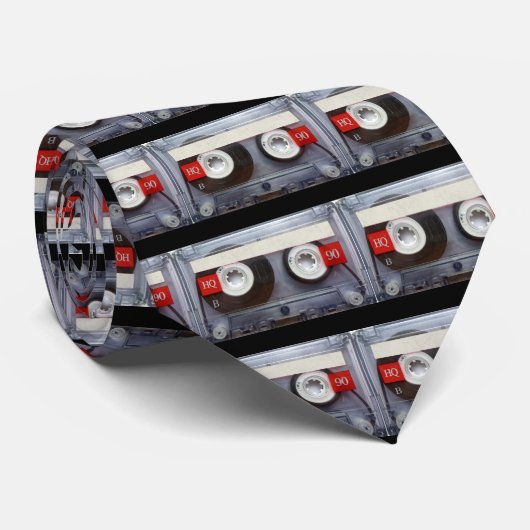 Cravate Bande de cassette rétro amusante (Roulé)