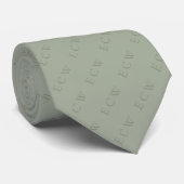 Cravate Bande de monogramme triple foncé sur la surface sé (Roulé)