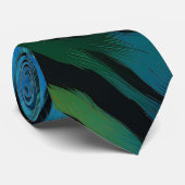 Cravate Bande de tigre verte et bleue (Roulé)
