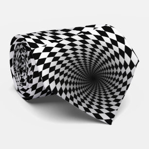 Cravate Bande D'Esprit Noir Et Blanc