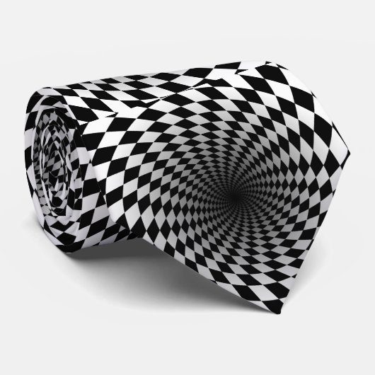 Cravate Bande D'Esprit Noir Et Blanc (Roulé)