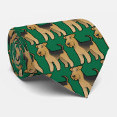 Cravate Bande dessinée Airedale Terrier/gallois Terrier (Roulé)