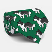 Cravate Bande dessinée border collie (Roulé)