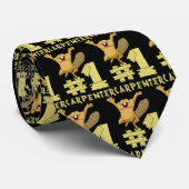 Cravate Bande dessinée de castor de charpentier du numéro (Roulé)