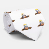 Cravate Bande dessinée de creusement de taupe mignonne (Roulé)