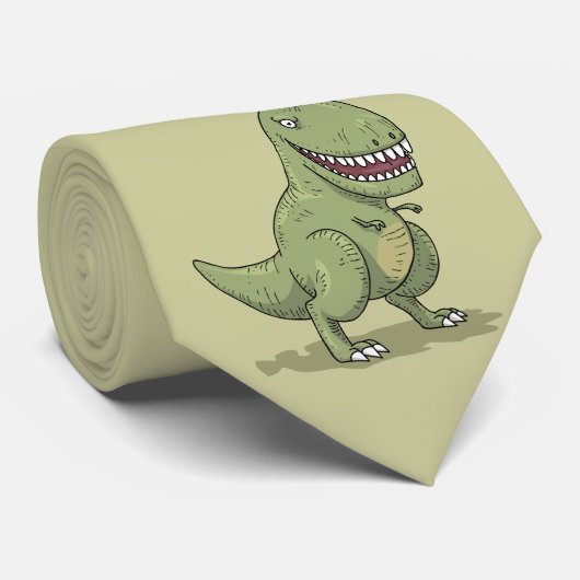 Cravate Bande dessinée du dinosaure T Rex (Roulé)