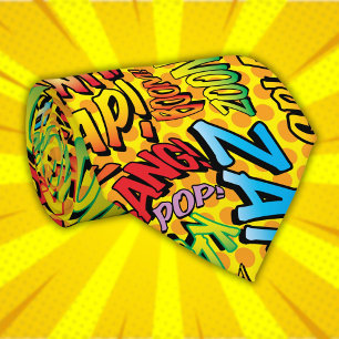 Cravate Bande dessinée Pop Art SOUNDS Liens de super-héros
