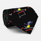 Cravate Bande dessinée sautante d'obstacles de dinosaure (Roulé)