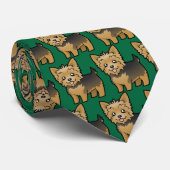 Cravate Bande dessinée Yorkshire Terrier (cheveux courts (Roulé)