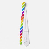 Cravate Bande diagonale arc-en-ciel blanche (Dos)