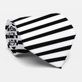 Cravate Bande horizontale noire et blanche Tuxedo Formel (Roulé)