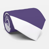 Cravate Bande large de l'université violet et blanc (Roulé)