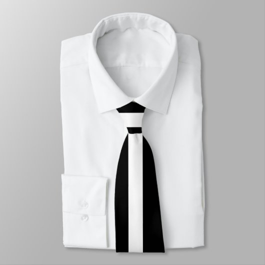 Cravate Bande Noire Et Blanche (Attaché)