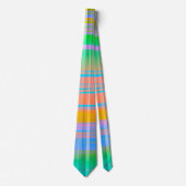 Cravate Bande Plaid Colorée (Devant)