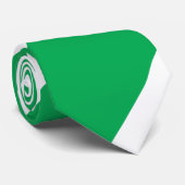 Cravate Bande régimentaire large verte et blanche (Roulé)