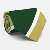 Cravate Bande régimentaire verte et dorée (Roulé)