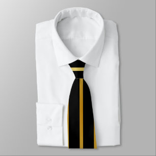 Cravate Bande simple noire et or