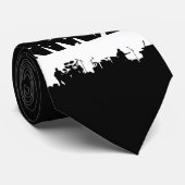 Cravate Bande sur la silhouette B&W de concert d'étape (Roulé)