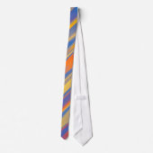 Cravate Bandes abstraites orange jaune bleu (Dos)