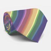 Cravate Bandes arc-en-ciel coupées (Roulé)