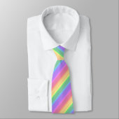 Cravate Bandes arc-en-ciel pastel (Attaché)