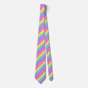 Cravate Bandes arc-en-ciel pastel