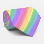 Cravate Bandes arc-en-ciel pastel (Roulé)