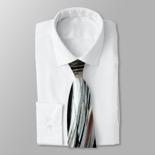 Cravate Bandes argentées très rustiques ou coutures circul (Attaché)