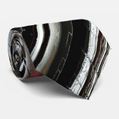 Cravate Bandes argentées très rustiques ou coutures circul (Roulé)