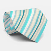 Cravate Bandes blanches d'aqua mignonnes (Roulé)