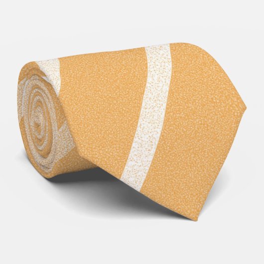 Cravate Bandes blanches orange (Roulé)