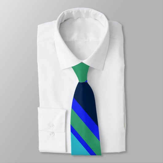 Cravate Bandes bleues et vertes (Attaché)