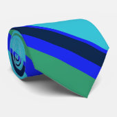 Cravate Bandes bleues et vertes (Roulé)