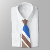 Cravate Bandes Brown et bleues (Attaché)