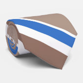 Cravate Bandes Brown et bleues (Roulé)
