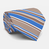 Cravate Bandes Brown et bleues (Roulé)