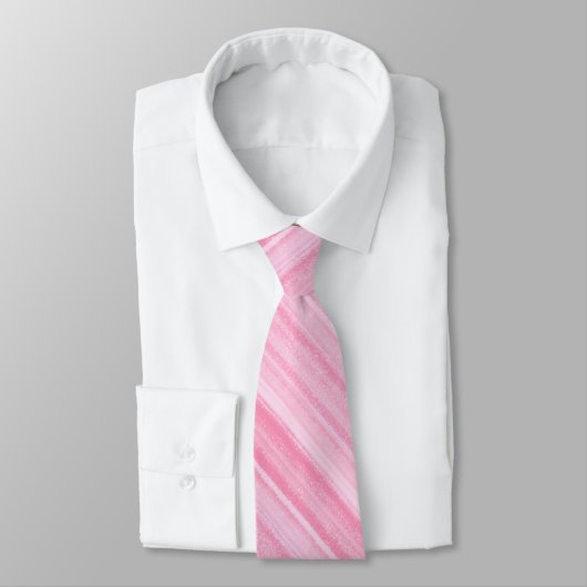 Cravate Bandes calcaires en Bubblegum rose (Attaché)