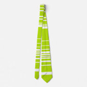 Cravate Bandes complexes en vert citron et blanc (Dos)