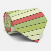 Cravate Bandes Couleur Melon Vert Rouge Sur Papier Aquarel (Roulé)