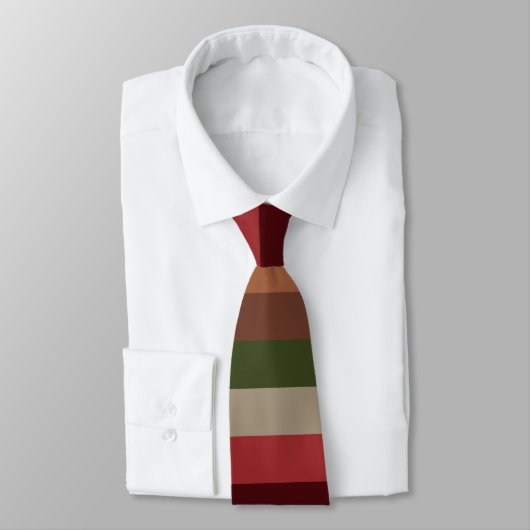 Cravate Bandes d'automne chaudes (Attaché)